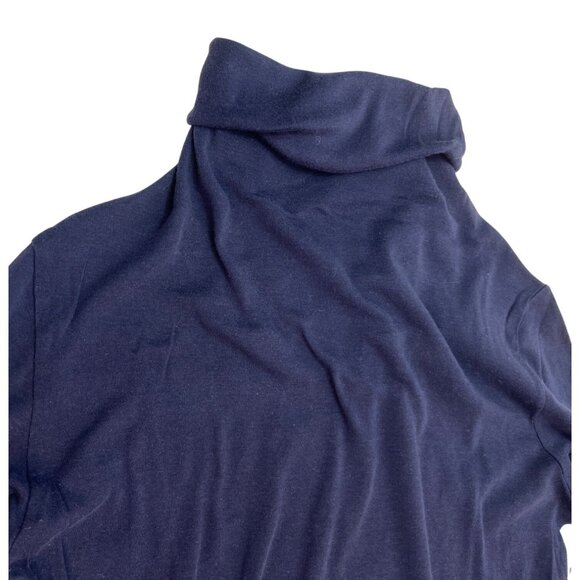 American Apparel Classic Girl Navy Blue Long Sleeve Turtleneck Shirt M 58f - Picture 2 of 6